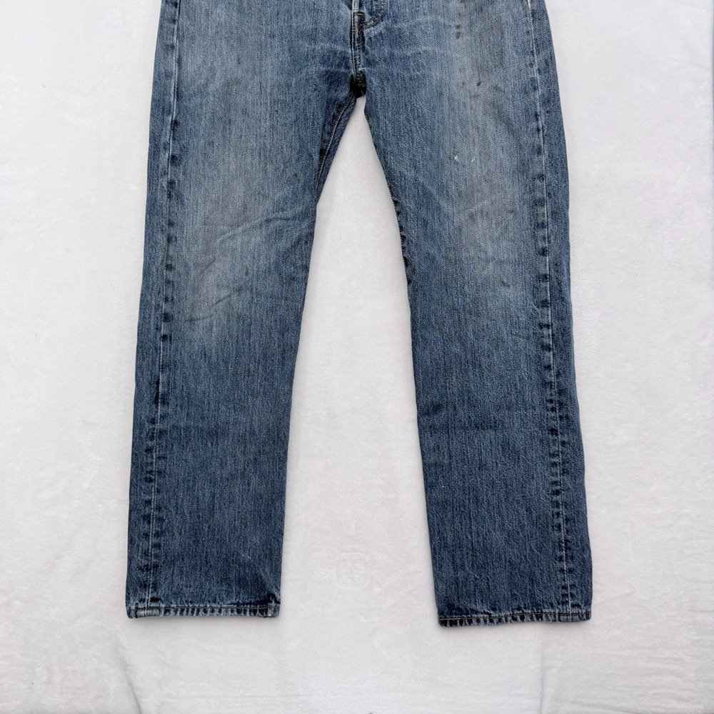 Levis 501 Jeans Mens 34x30 (32x29) Blue Original Fit Straight Leg Button Fly - Picture 10 of 13